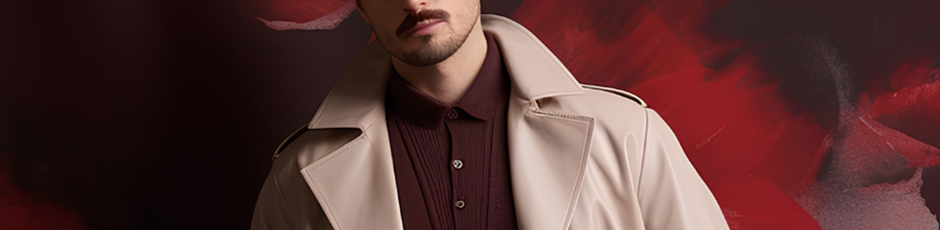 Beige Leather Trench Coat Banner-Jyntrava